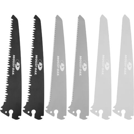 Mossy Oak Lames de Scie Pliantes 6 Pièces, Jeu de Lames de Rechange 3 en 1 pour le Bois, le Métal et le Plastique, Accessoires pour Scies Pliantes, 190MM