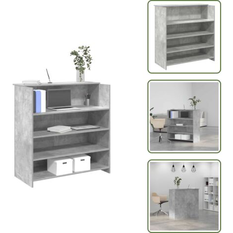 Mostrador de clínica - vidaXL Mostrador de recepción gris hormigón 100x50x103,5 cm - Mostrador de belleza