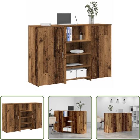 Mostrador de madera -  Mostrador de recepción madera vieja 155x50x103,5 cm