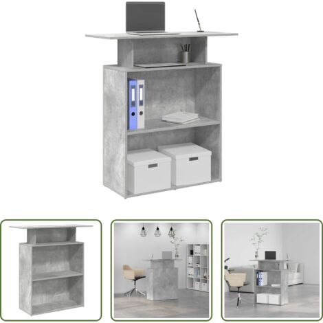 Mostrador de oficina -  Mostrador de recepción gris hormigón 100x40x104 cm