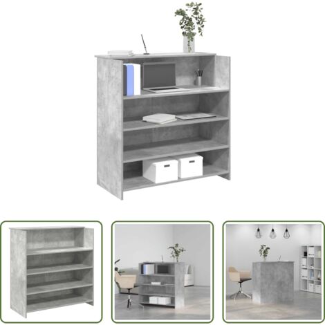 Mostrador de oficina -  Mostrador de recepción gris hormigón 100x50x103,5 cm