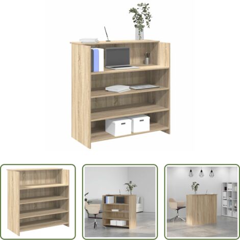 Mostrador de oficina -  Mostrador de recepción Roble Sonoma 100x50x103,5 cm Madera de ingeniería