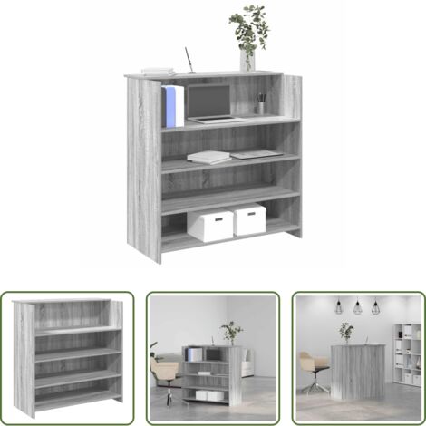 Mostrador de oficina -  Mostrador de recepción sonoma gris 100x50x103,5 cm