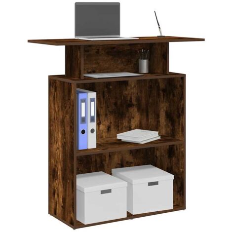 Mostrador de recepción roble ahumado 100x40x104 cm