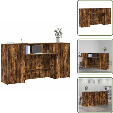 Mostrador de recepción roble ahumado - vidaXL Mostrador de recepción roble ahumado 200x50x103,5 cm - Mostrador de oficina corporativo