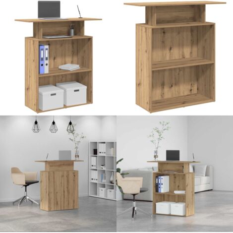 Mostrador de recepción roble artisian 100x40x104 cm - Mostrador de oficina - Mostrador de recepción roble