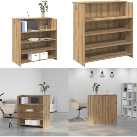 Mostrador de recepción roble artisian 100x50x103,5 cm - Mostrador de oficina - Mostrador de recepción roble