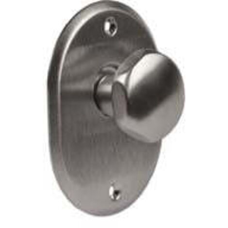 Mostrina Ovale Con Pomolo In Ottone Cromo Satinato - mm.70x90h. sp. mm.4 - pomolo mm.35