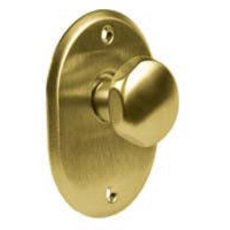 Mostrina Ovale Con Pomolo In Ottone Lucido - mm.70x90h. sp. mm.4 - pomolo mm.35