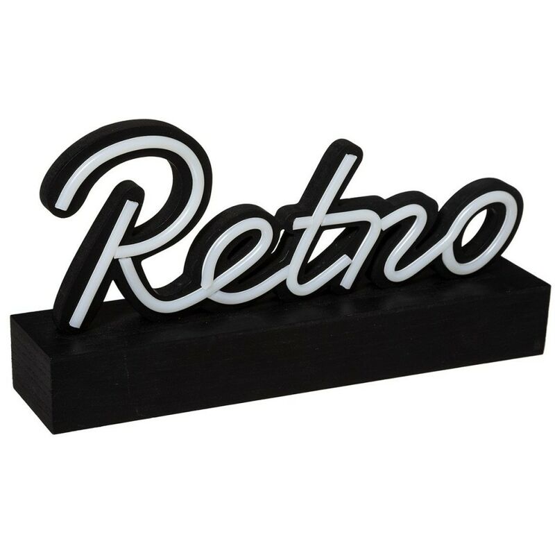 Mot déco lumineux led rétro noir