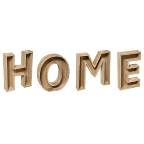 Mot Déco à Poser "Home" 83cm Beige