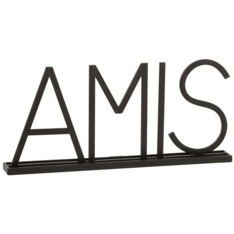 Mot Déco en Métal "Amis" 48cm Noir