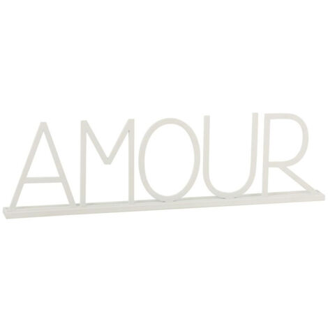 Mot Déco en Métal "Amour" 77cm Blanc