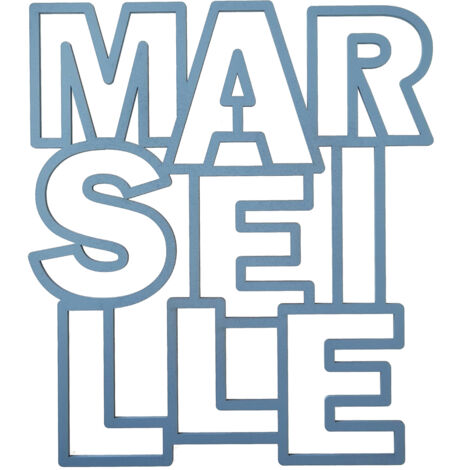 Mot décoratif découpé au laser - Marseille - Bleu