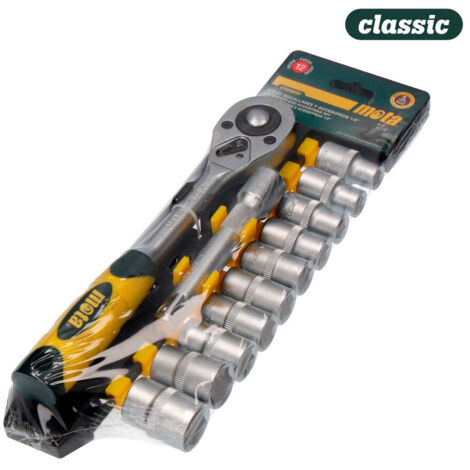 Mota Jeu de clés à douille 12 pièces 1/2" argenté