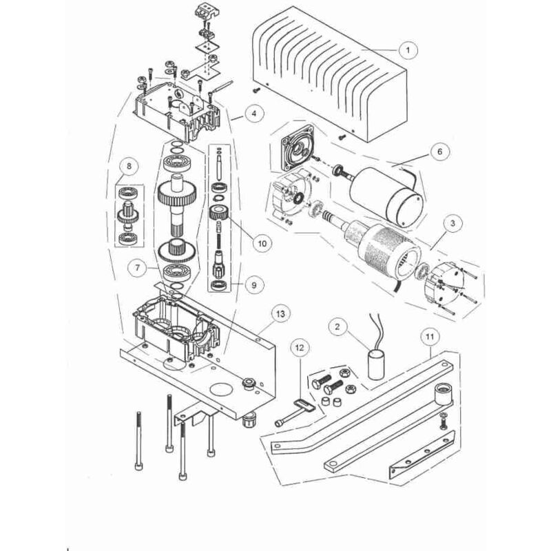 Moteur 0BOX4M pour Box4/40/3/30 Ditec 0box4m Pièce de rechange d'origine Automatismes