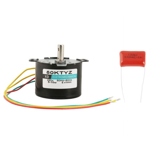 Moteur à Courant Alternatif CW/CCW Miniature Basse Vitesse AC220V 5-50 Tr/min pour la Maison (5 tours).