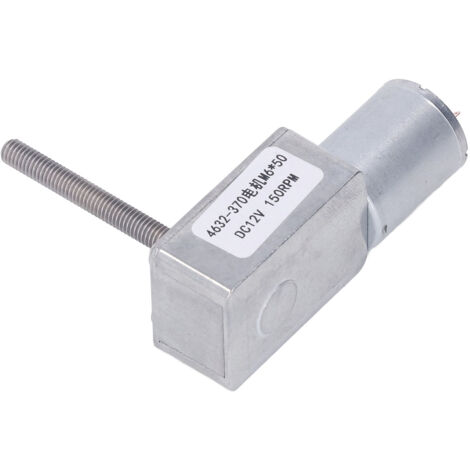 Moteur à engrenage à vis sans fin à courant continu M6 X 50mm moteur de réduction à courant continu réversible en laiton en alliage d'aluminium pour ouvre-fenêtre DC12V 150RPM