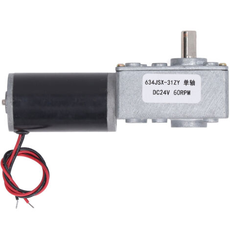 Moteur à engrenage auto-bloquant 24V DC réversible, réducteur de vitesse à arbre unique 634JSX 31ZY 60 tr/min