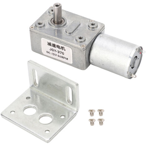 Moteur à engrenage DC 12V 66RPM avec base, arbre simple et autobloquant pour imprimantes d'étiquettes et fours