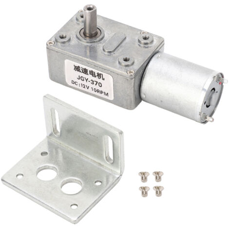 Moteur à engrenage DC 12V avec réducteur à vis sans fin, 12mm, 10RPM, réversible et auto-bloquant