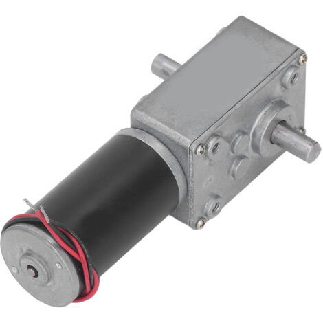 Moteur à Engrenage Micro DC 12V Haute Torsion Réversible à Double Arbre avec Réducteur de Vitesse 80RPM Auto-bloquant