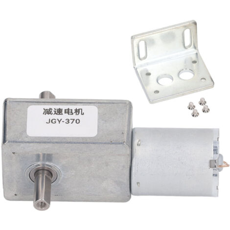 Moteur à Engrenage Réducteur 12V 10RPM Double Arbre Autobloquant Réversible avec Base de Fixation 12mm
