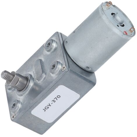 Moteur à Engrenage Réducteur DC12V JGY‑370 avec Arbre 8mm, Réversible et Auto‑Bloquant, 90RPM