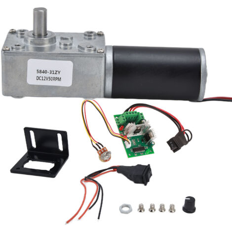 Moteur à Engrenage Réducteur Turbo 12V DC avec Arbre de 8mm pour Accessoires de Machinerie 50RPM