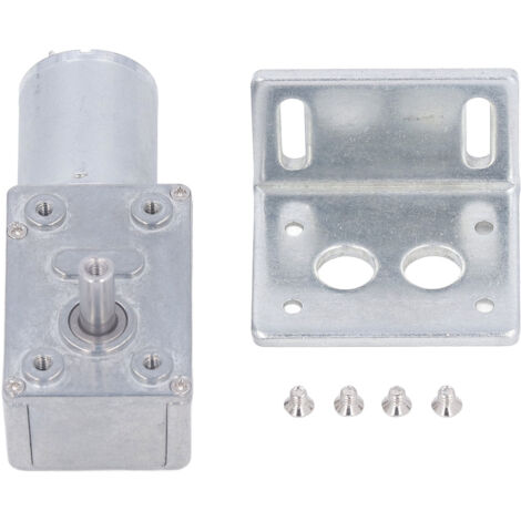 Moteur à engrenages 24V DC, arbre simple 12mm, couple 4-25kg.cm, auto-bloquant réversible, base incluse, 10RPM pour machines