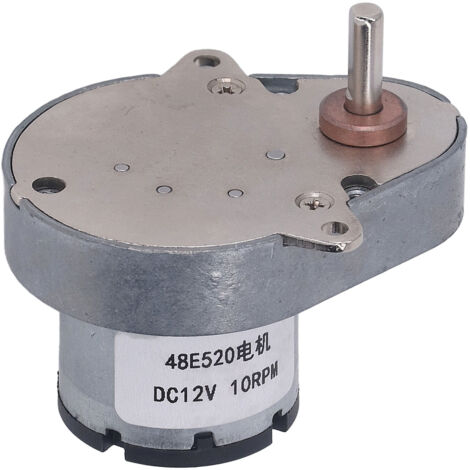 Moteur à Engrenages DC 10 RPM avec Arbre Excentrique en Aluminium et Laiton, Roulement Renforcé, Réducteur de Vitesse 12V