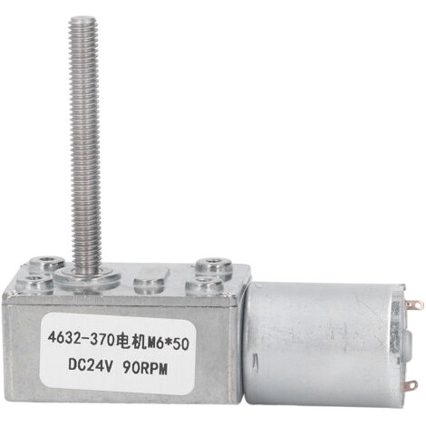 Moteur à Engrenages DC Verrouillable Haute Précision 24V 90RPM M6x50mm pour Réducteur de Vitesse