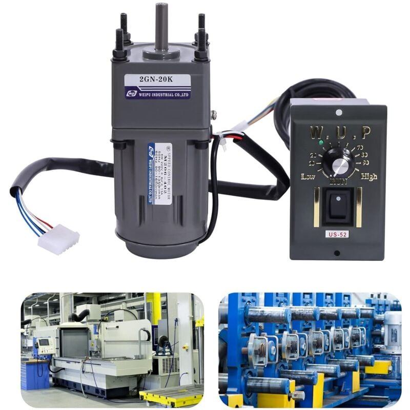 Gojoy - Moteur à engrenages électrique , moteur électrique, 220 v, réglable, 0-68 tr/min, motoréducteur réglable avec régulateur de vitesse, vitesse