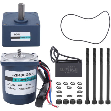 Moteur à engrenages micro 6W AC220V avec réducteur fixe et condensateur (150 tr/min)