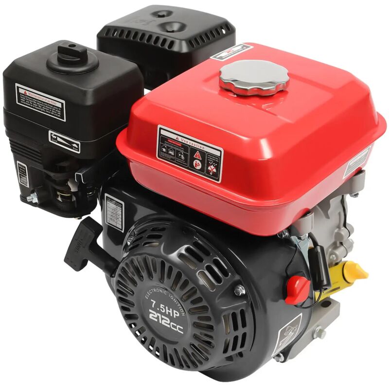 Moteur à Essence 4 Temps 4000W 7,5CV Thermique Moteur sur pied Moteur, Alarme manque d'huile, Refroidissement à air, 20 mm Arbre