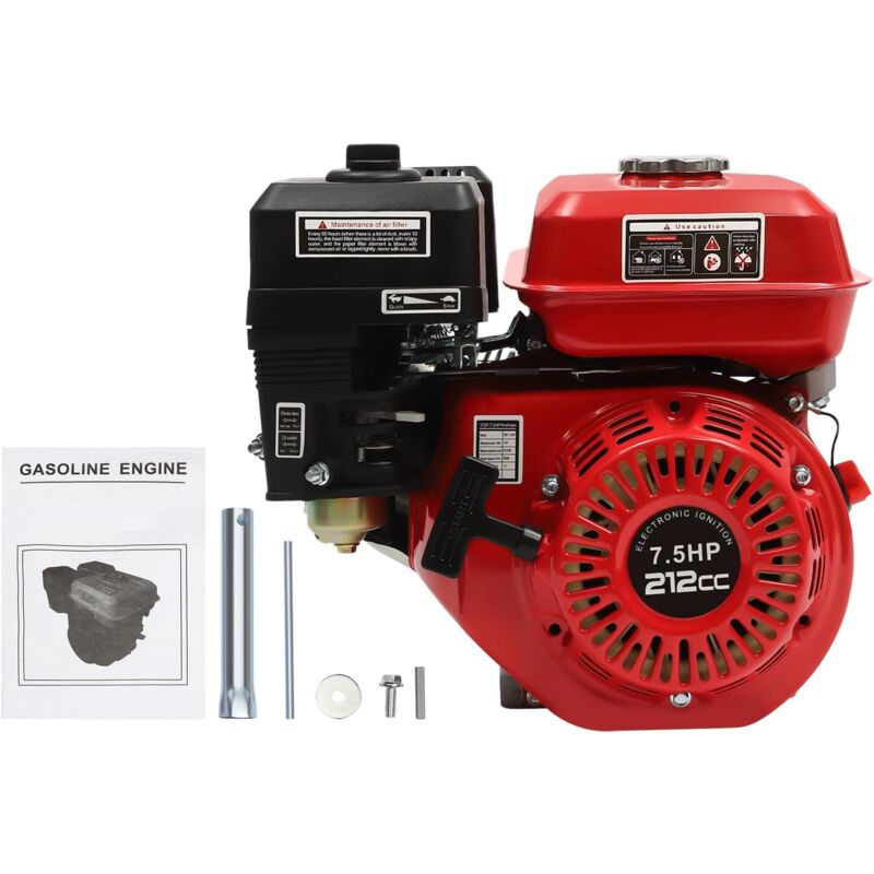 Moteur à essence 7.5HP 4KW, moteur debout, moteur industriel, moteur de kart avec réservoir de carburant 3.6 l, moteur d'entraînement 208 cc, 4