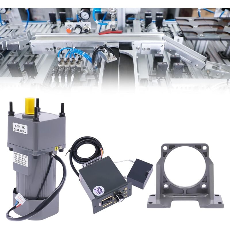 Moteur ac 220 v 250 w à vitesse réglable en continu avec régulateur de vitesse et support pour lignes de montage industrielles, appareils