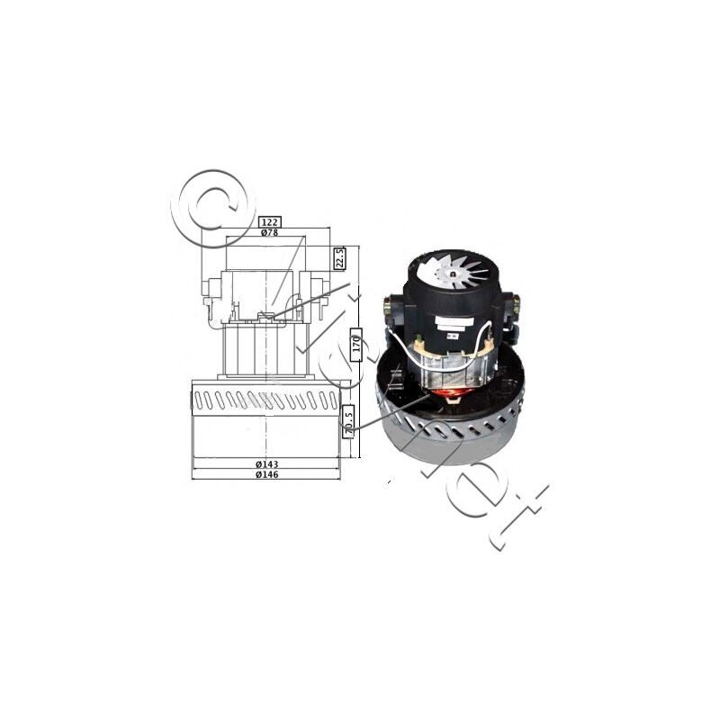 Moteur Aspirateur 1400w - 0057356 - Ametek