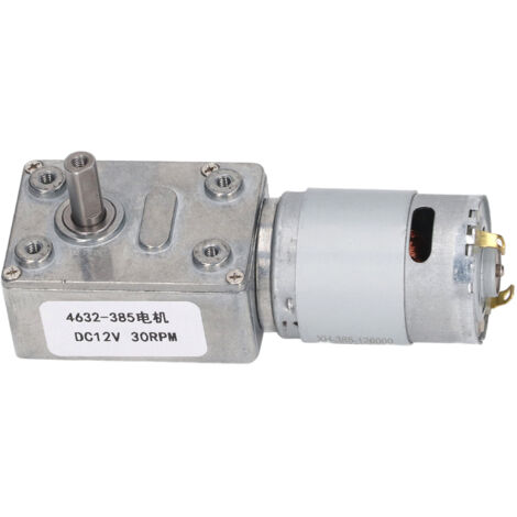 Moteur DC 12V à Réducteur à Engrenages pour Portail Coulissant, Fenêtre, Treuil - 30 RPM avec Frein Automatique