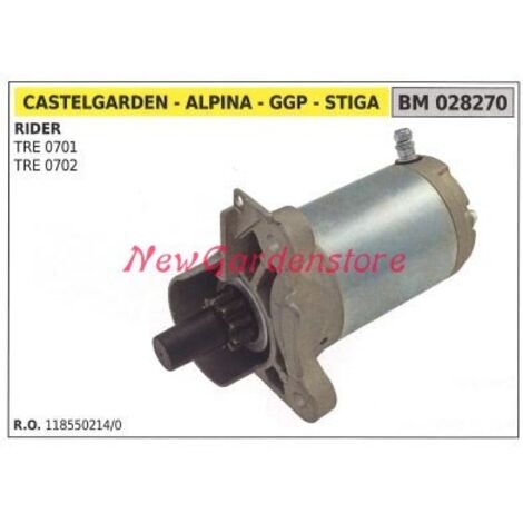moteur de demarrage pour tracteur de pelouse castelgarden rider tre 0701 0702 028270