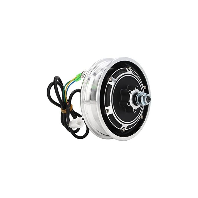 Moteur de Moyeu de Scooter électrique pour Pneu Extérieur 10 Pouces, Moteur de Scooter électrique 48V 500W Moteur étanche Moteur de Moyeu de Frein à