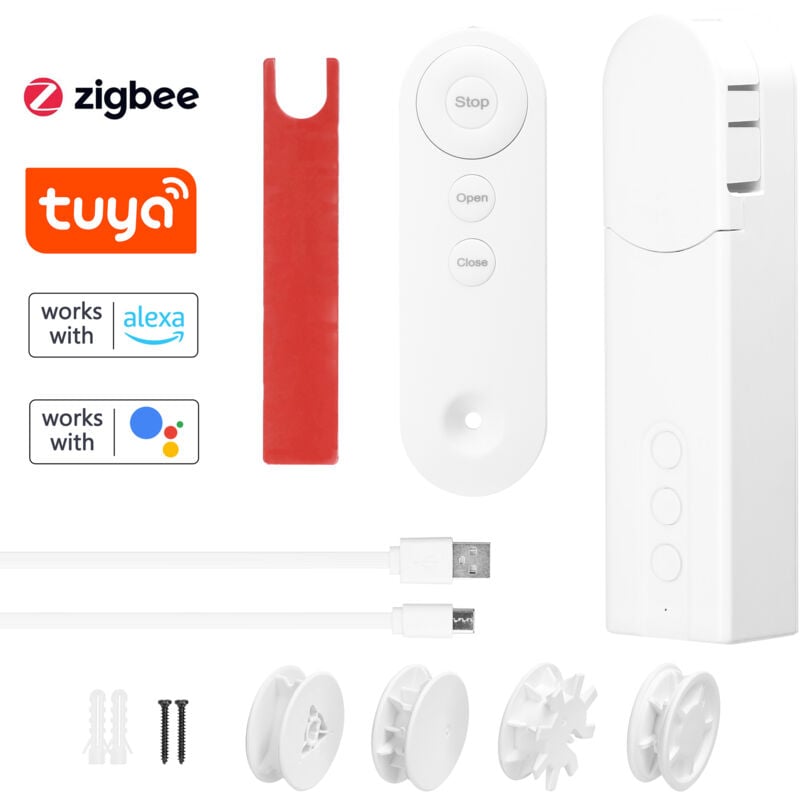 Lifcausal - Moteur de rideau à billes intelligent Tuya ZigBee Pilote de stores enrouleurs électriques Ouvre-porte automatique Pas de câblage Prise en