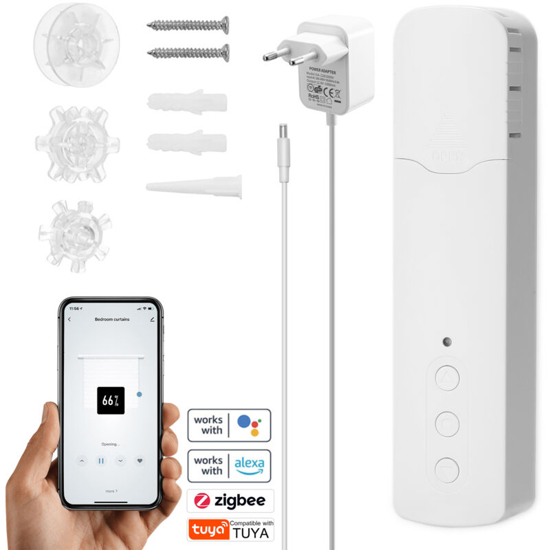 Lifcausal - Moteur de rideau à billes intelligent Tuya ZigBee TM616EGZT Moteur de rideau électrique intelligent pour maison, hôtel, contrôle par