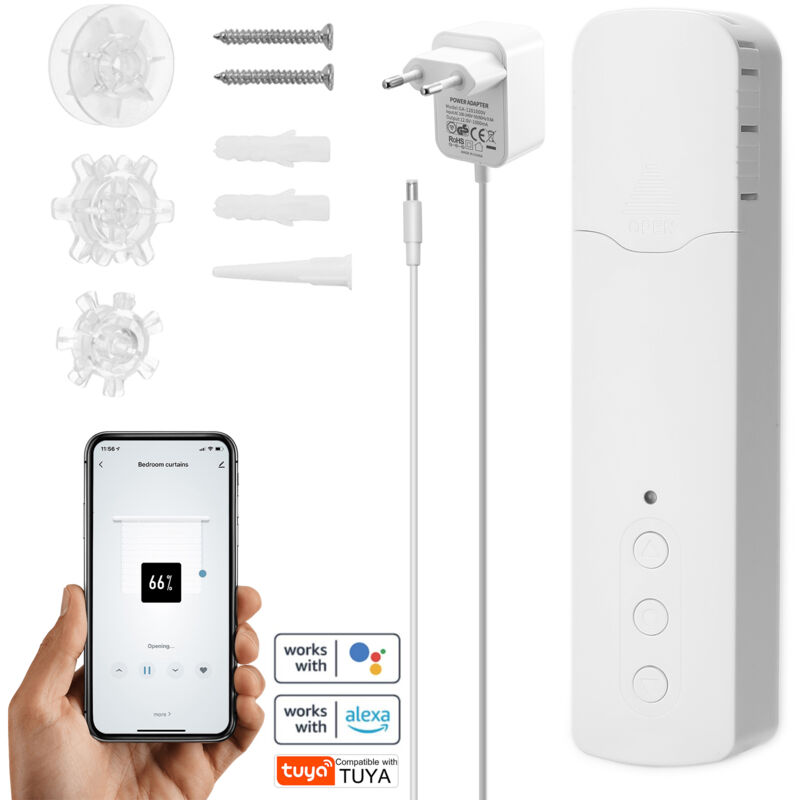 Lifcausal - Moteur de rideau à perles intelligent Tuya WiFi TM616EGWT Moteur de rideau électrique intelligent pour maison, hôtel, contrôle par