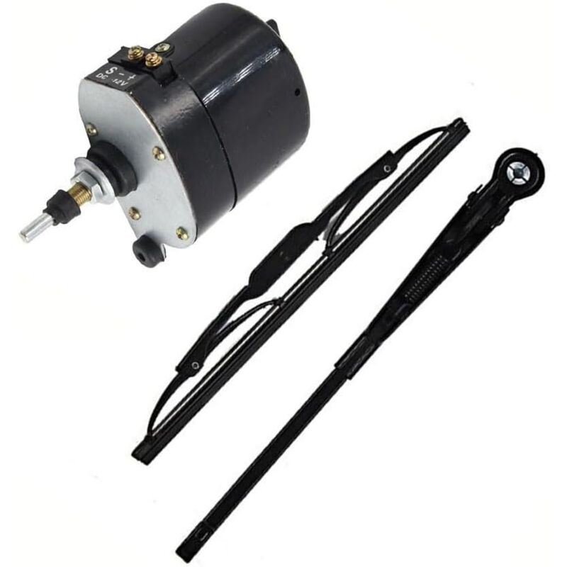 Moteur d'essuie-glace 12 V – Essuie-glace efficace 12 V CC pour tracteur, bateau, camping-car – Installation facile avec interrupteur de commande