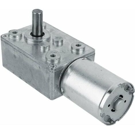Moteur Électrique de Réduction Réversible à Couple Élevé Boîte de Vitesses Motoréducteur à Engrenage à Vis sans Fin 12V 60RPM Argent,