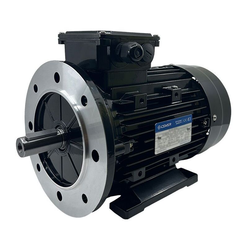 Moteur Électrique Triphasé 0.18kW/0.25CV, 750Tr/min, 230/400V, B35, HA80, IE3, Alu Cemer