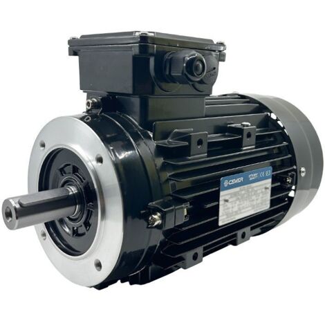 Moteur Électrique Triphasé 1.5kW/2CV, 1500Tr/min, 230/400V, B14, HA90, IE3, Alu - CEMER