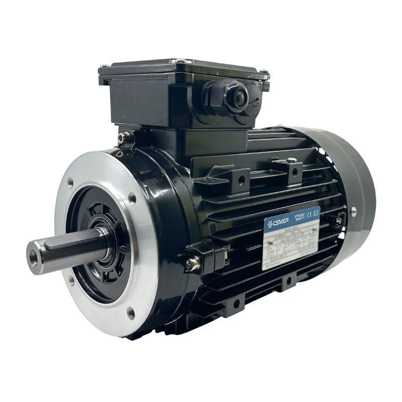 Moteur Électrique Triphasé 1.5kW/2CV, 3000Tr/min, 230/400V, B14, HA90, IE3, Alu Cemer