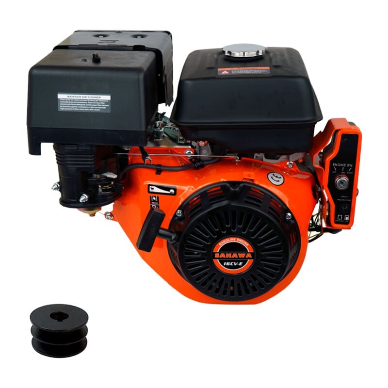 Sakawa - Moteur essence 4 Temps 16cv Démarrage électrique + Poulie Moteur 25mm f